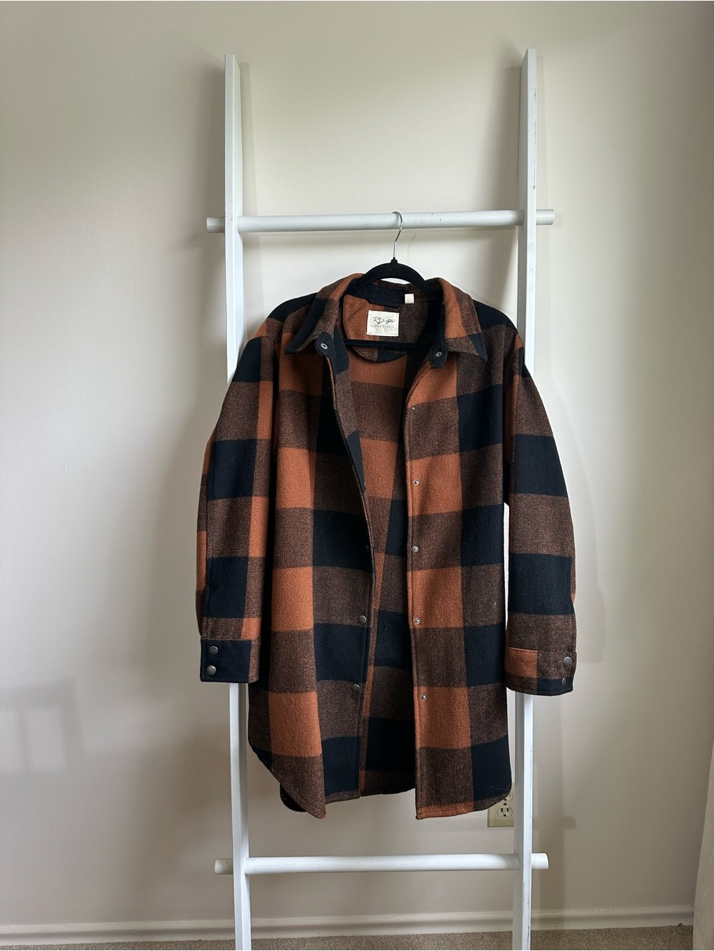 Women’s Black & Brown Buffalo Check Wool Shacket